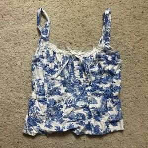 BDG Blue and White Patterned Camisole